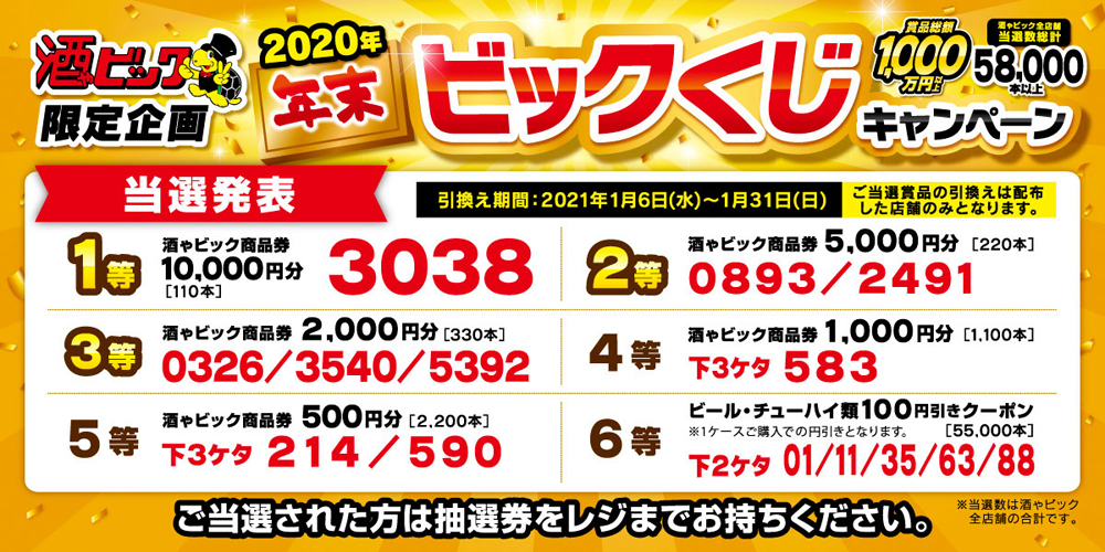 2020年末ビックくじキャンペーン