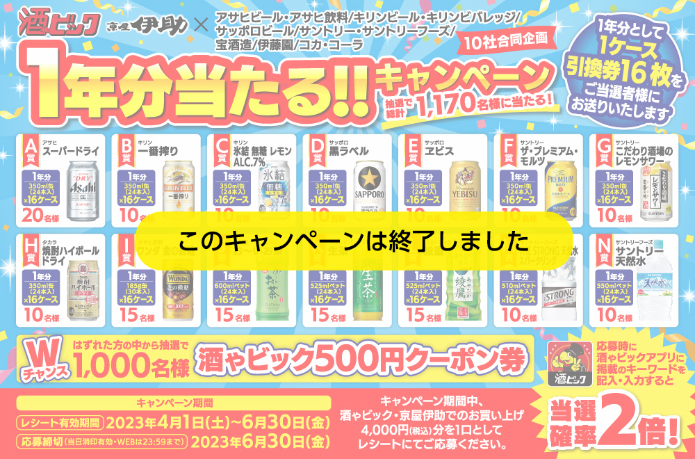 1年分当たる!!キャンペーン