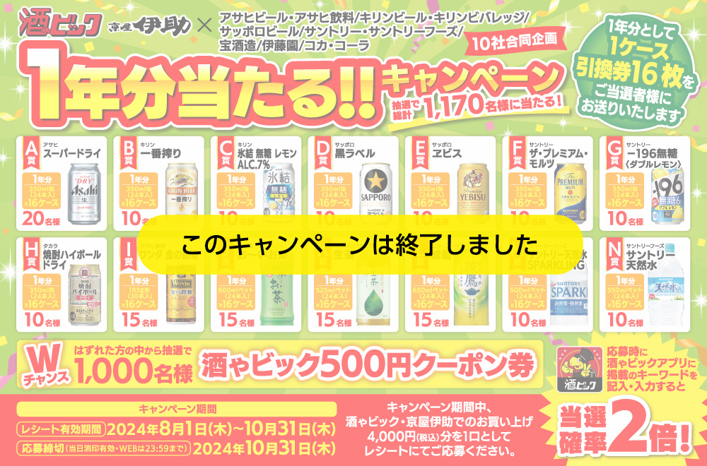 1年分当たる!!キャンペーン