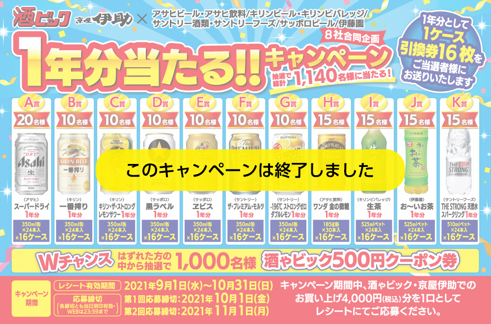 1年分当たる!!キャンペーン