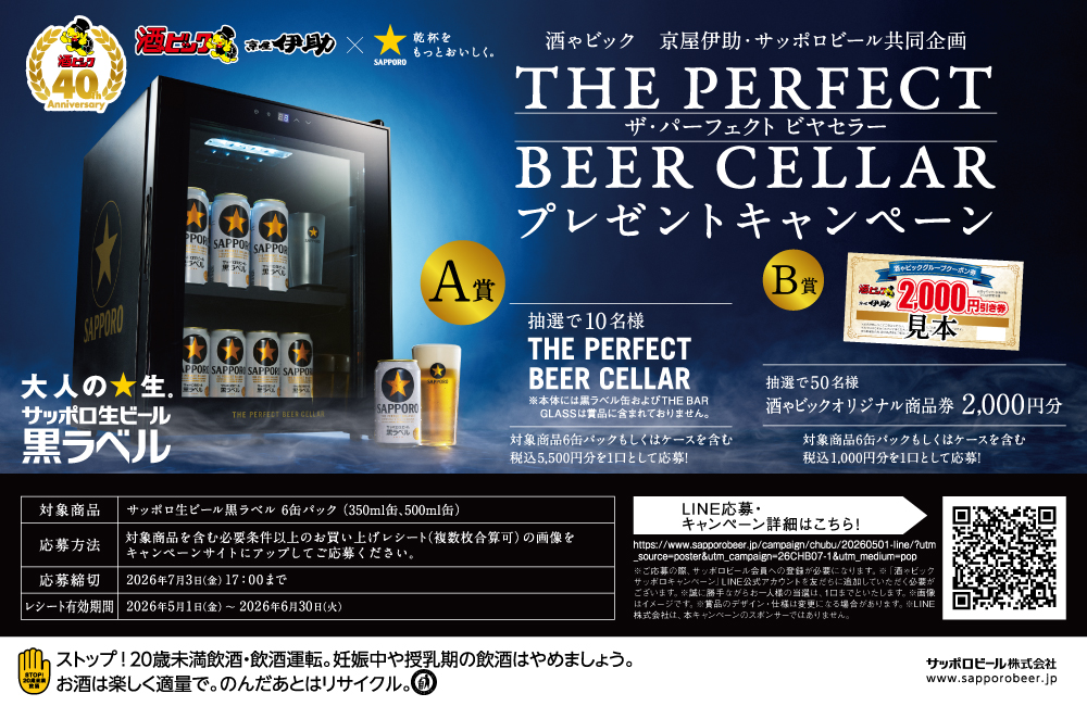 サッポロビール ザ・パーフェクト ビヤセラー プレゼントキャンペーン